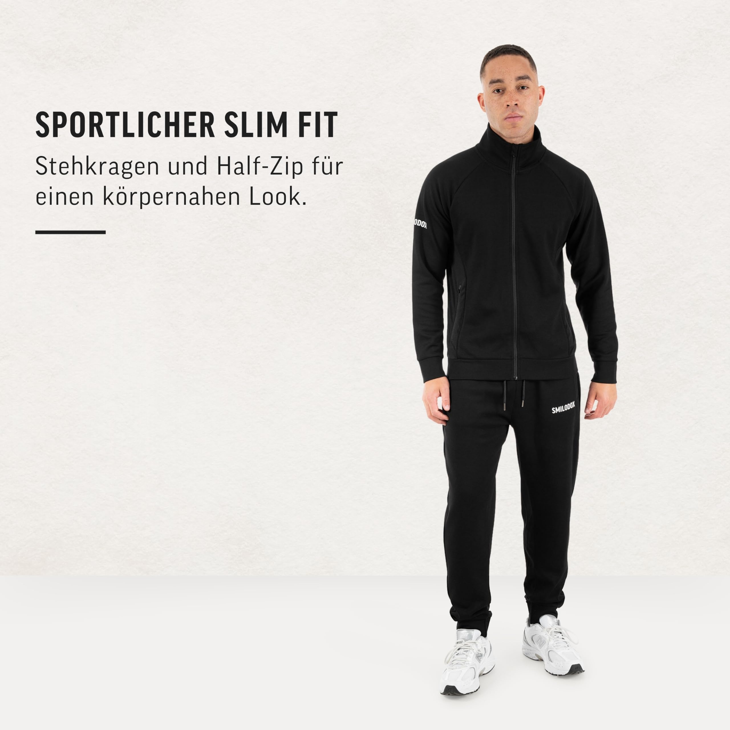 SMILODOX Trainingsjacke Herren Denzo, leichte Sportjacke mit Stehkragen, Reißverschluss und Taschen, elastische Laufjacke, Outdoor Jacke, atmungsaktive Übergangsjacke für Training Gym Alltag