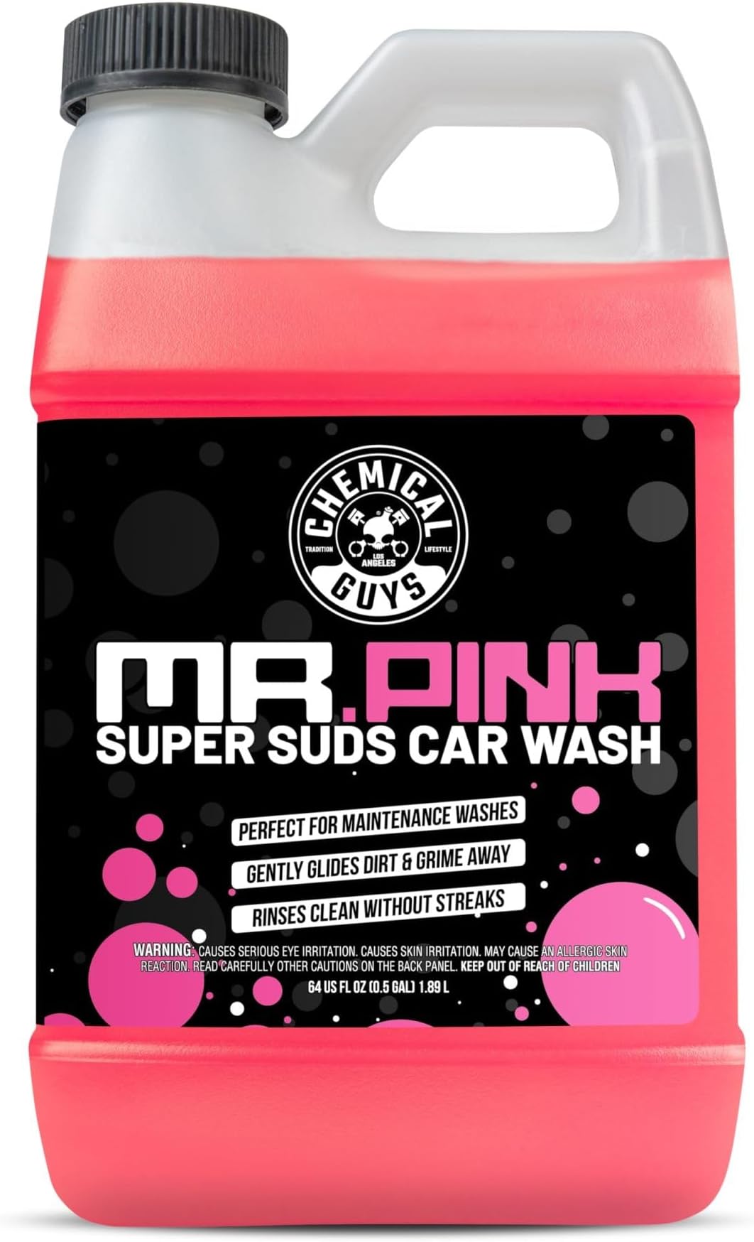 Mr. Pink Car Wash Soap - 64 oz Super Suds Foaming Car Wash Soap for Cannon, Blaster, or Bucket Washing - pH Balanced, Safe on Wax, Sealant, Ceramic, and Clear Coat Finishes