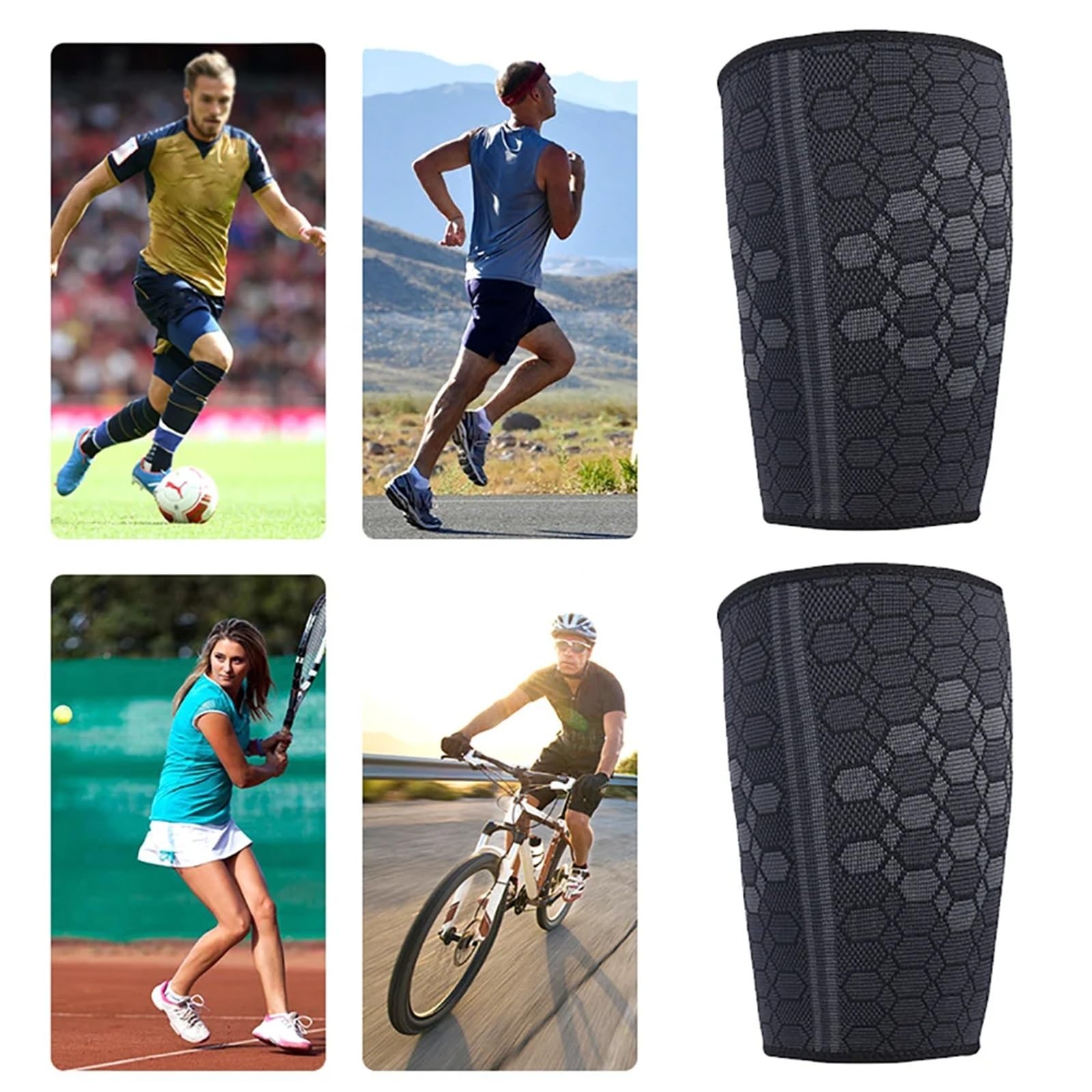 Manchon de compression de jambe Manchon de compression élastique, orthèse cuisse, bandage for blessure musculaire, ischio-jambiers, salle sport
