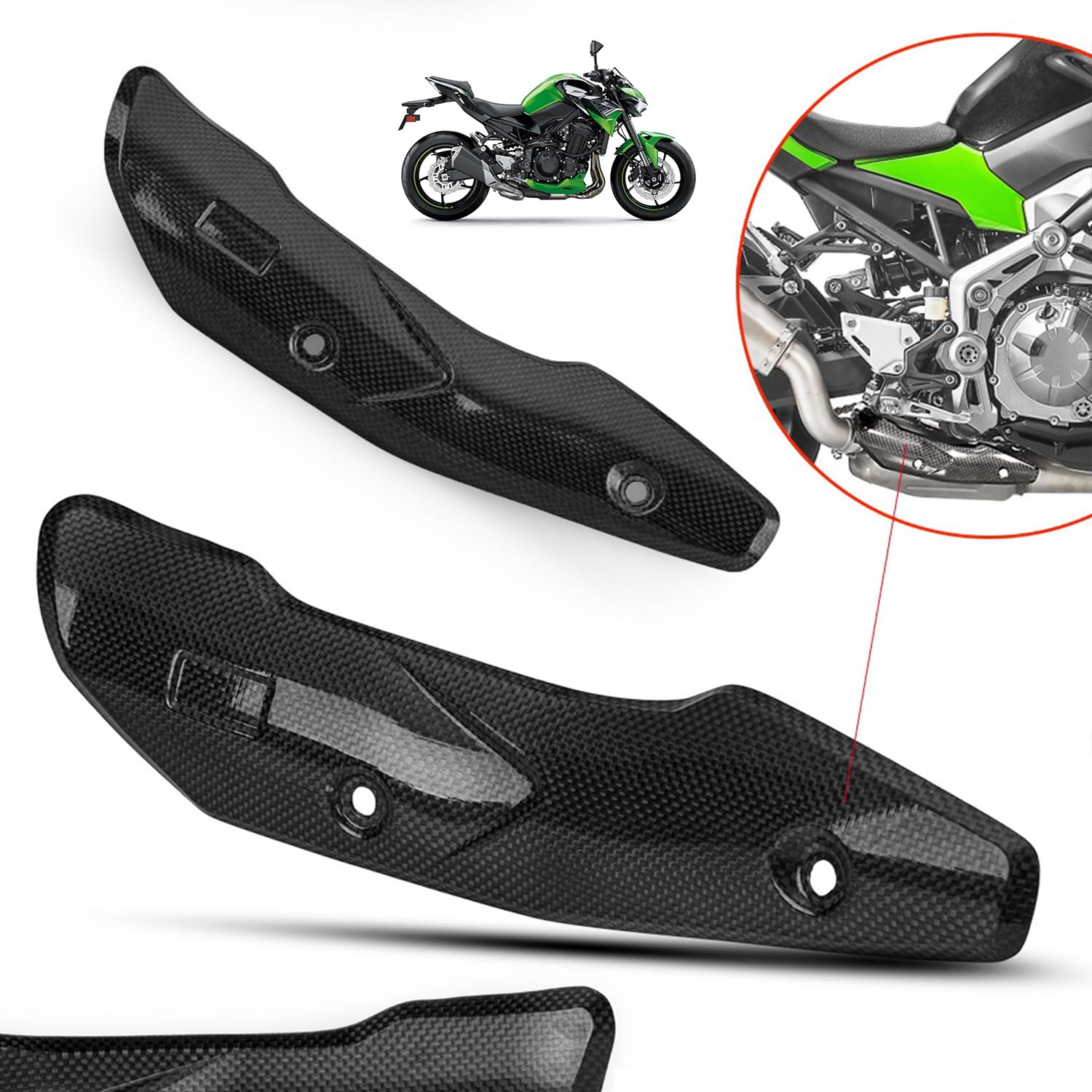 Amazon | Z900 遮熱シールド バイク排気管遮熱カバー エキゾースト 