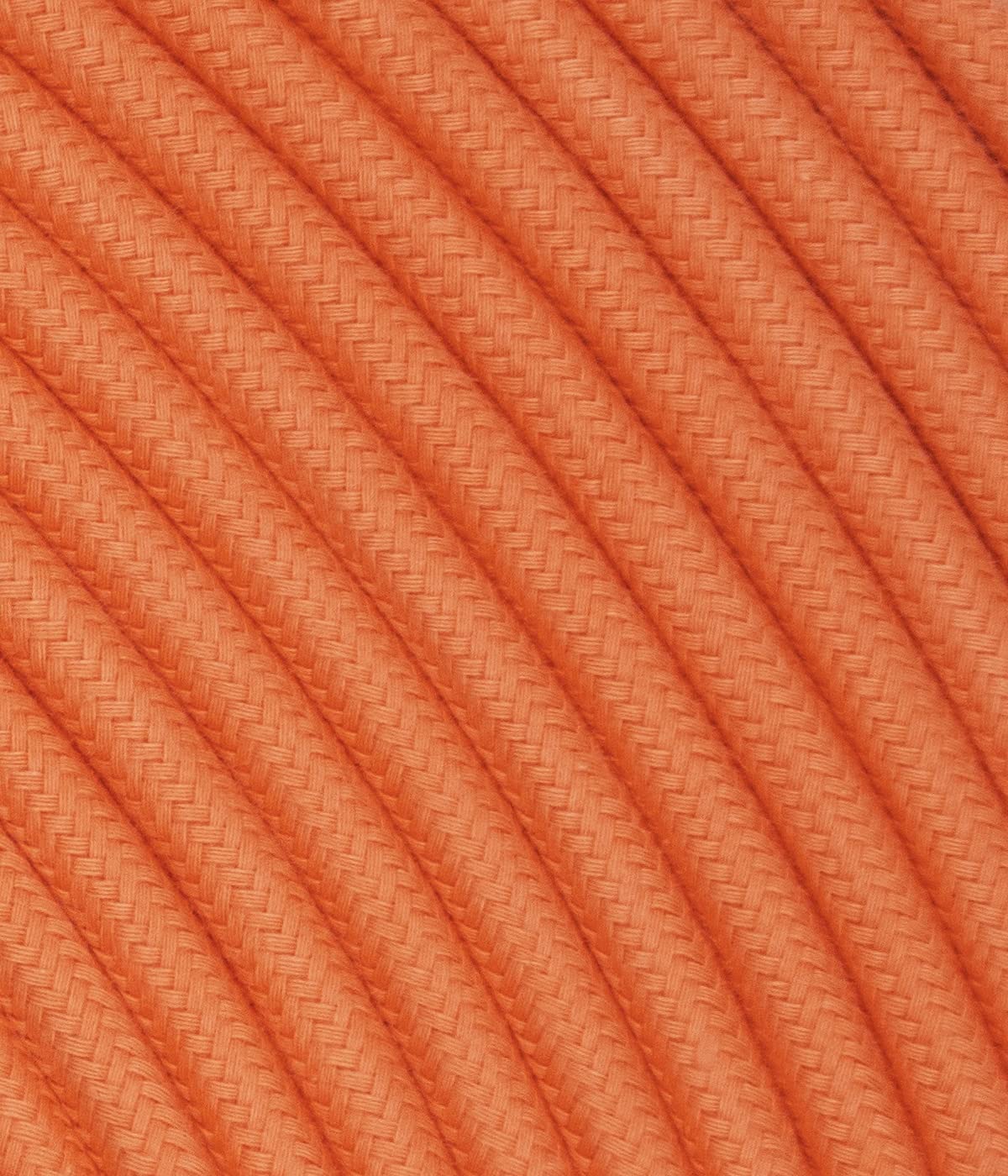 Cable textil para lámpara, cable de tela de 3 núcleos (3 x 0,75 mm²), color amarillo mandarina (15 metros)