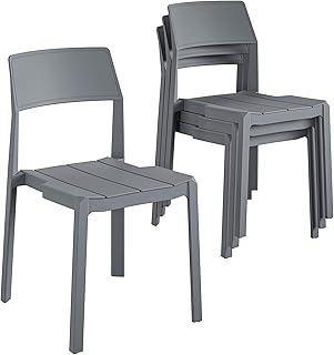 Novogratz Poolside Collection, Chandler Stacking Dining Chairs, Indoor/O...
