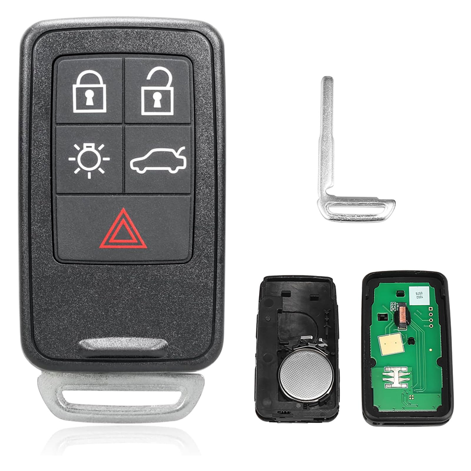 Cover per telecomando a 5 pulsanti per Volvo V40 V60 V70 S60 S80 XC60 XC70 Smart Remote Key Fob con lama non tagliata FCCID: KR55WK49264 433 MHz ID46 Chip