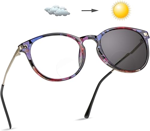 Miniatura 9 de LifeArt Gafas de lectura bifocales, gafas de sol fotocromáticas de transición, color gris oscuro, marco ovalado, gafas de lectura para computadora,