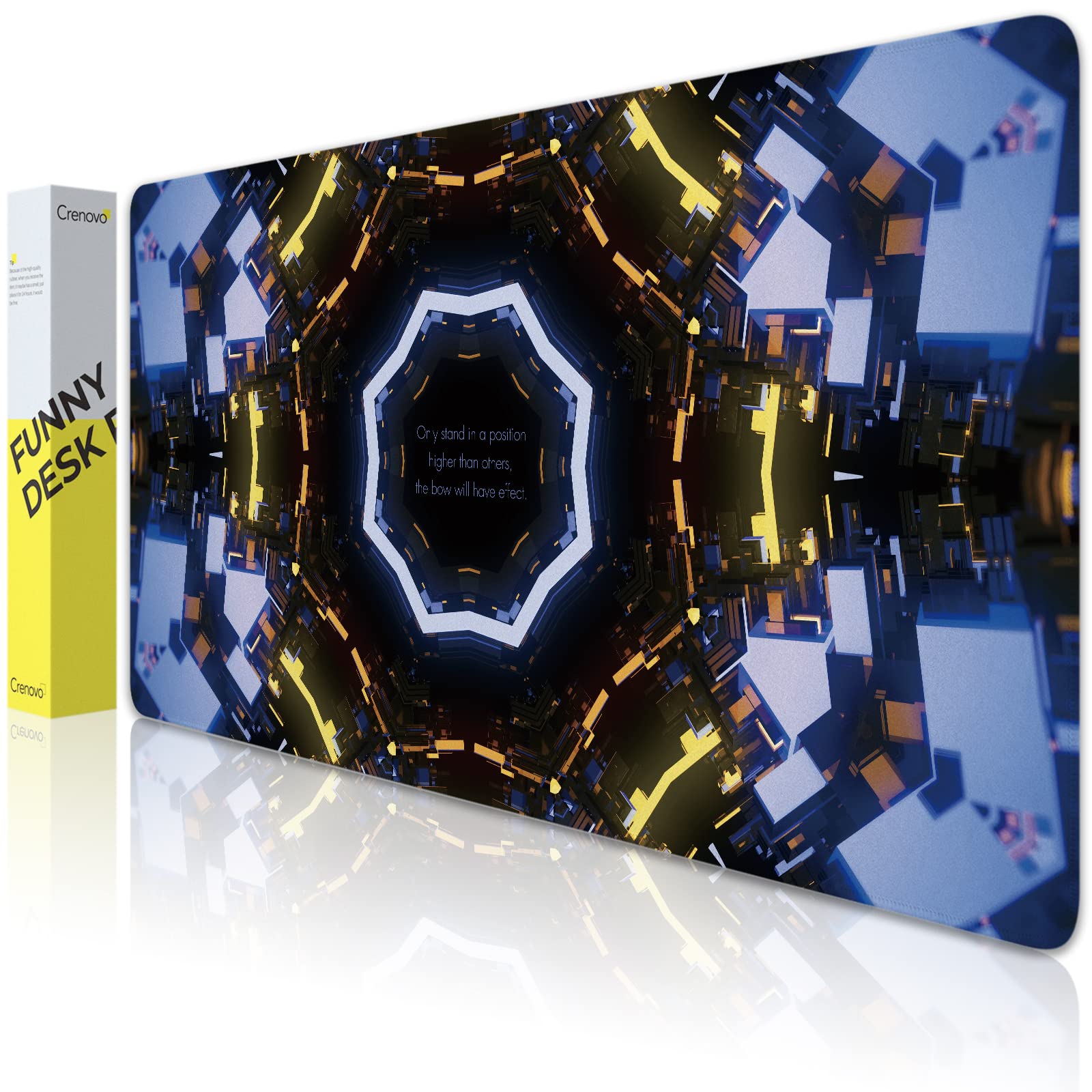 Gaming Mouse Pad Large Mouse Keyboard Mat 31.5 x 15.7 x 0.12 inch 3mm Thick Non-Slip Rubber Base Premium Spill-Proof Micro Woven Cloth Anti-Fray Stitched Edges, Cyberpunk Style