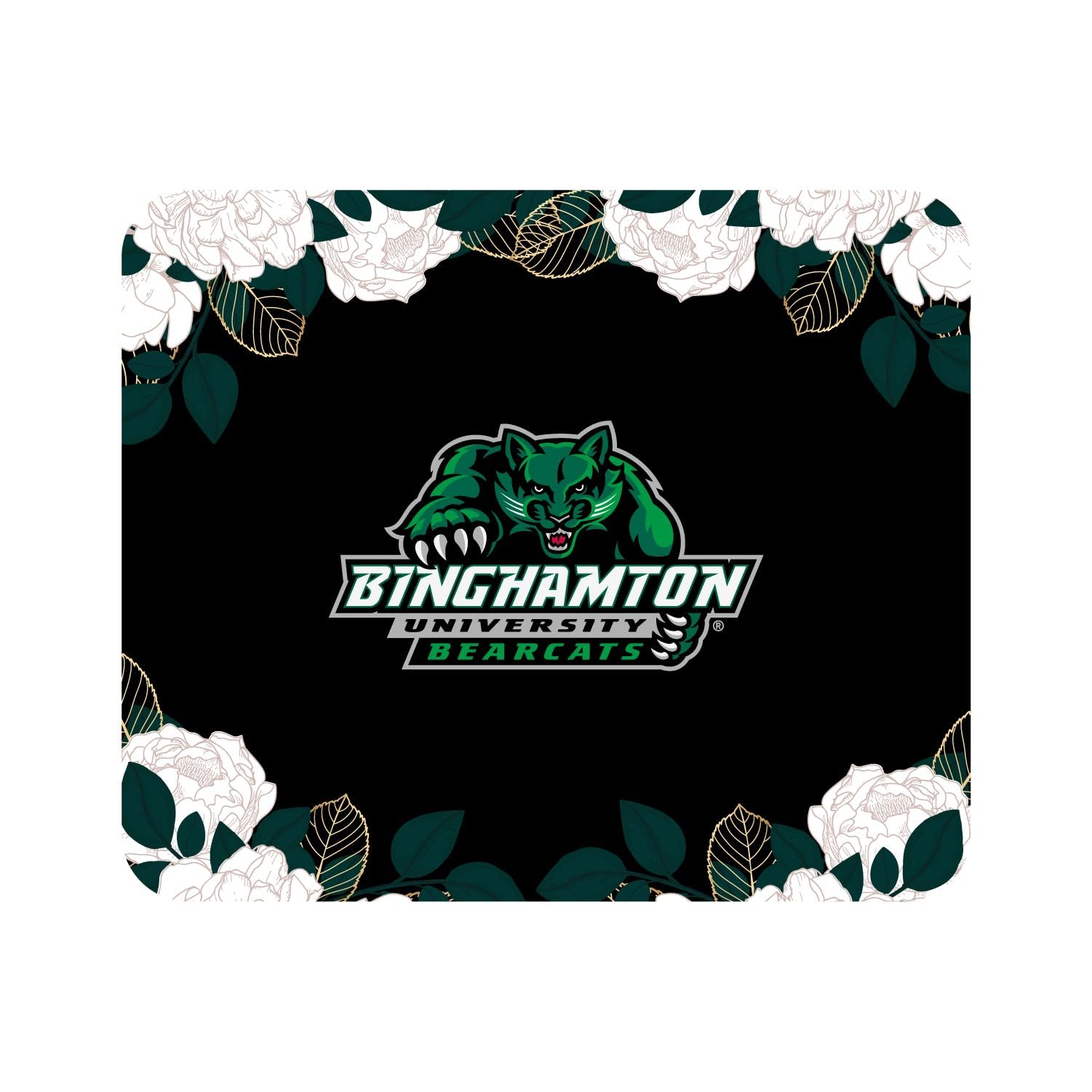 Mouse Pad, Fabric, Binghamton University Standard/Floral White