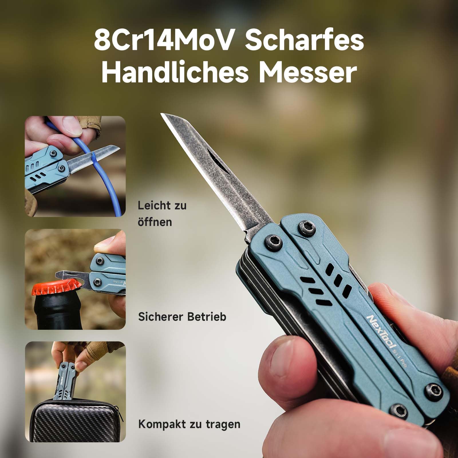 NexTool Multitool Mini Sailor S11 Pro 12 in 1, strumento multiuso EDC compatto in acciaio inossidabile