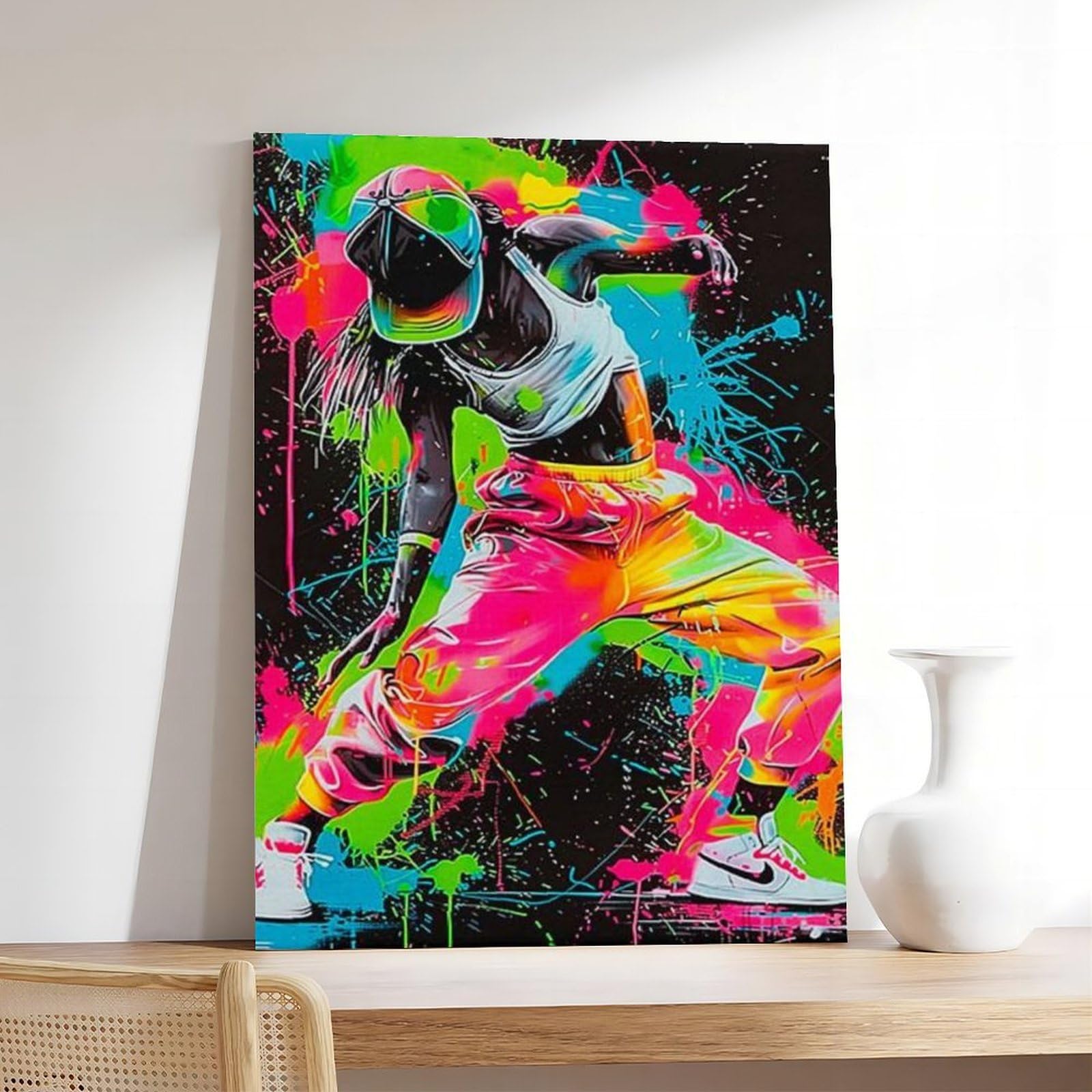 Poster da parete in tela con stampa di danza hip hop, decorazione per camera da letto, ufficio, stanza, regalo, 61 cm di lunghezza x 91,4 cm di larghezza