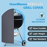 Vista 3 de Funda para Parrilla Kettle de 22 Pulgadas - Cubierta de Carbón Superior para Weber Original y Master Touch - Cubierta de BBQ al Aire Libre 600D