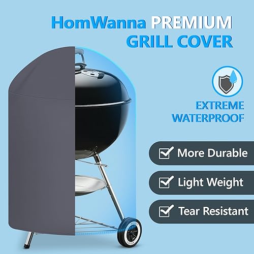 Miniatura 3 de Kettle Grill Cover 22 Inch - Superior Charcoal Grill Cover for Weber Kettle Grill - 600D Outdoor BBQ Cover for Weber 22 Inch Original Kettle Grill,