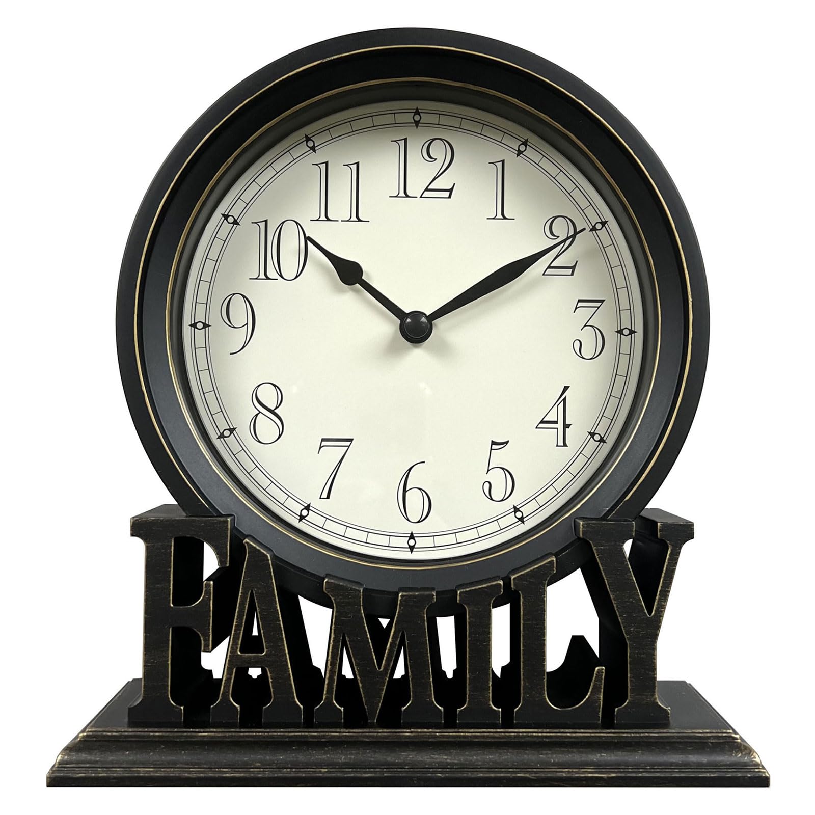 Hsioluted Desk Clock Retro Tabletop Clock for Living Room and Study Quiet Mechanism Clocks Vintage Desktop