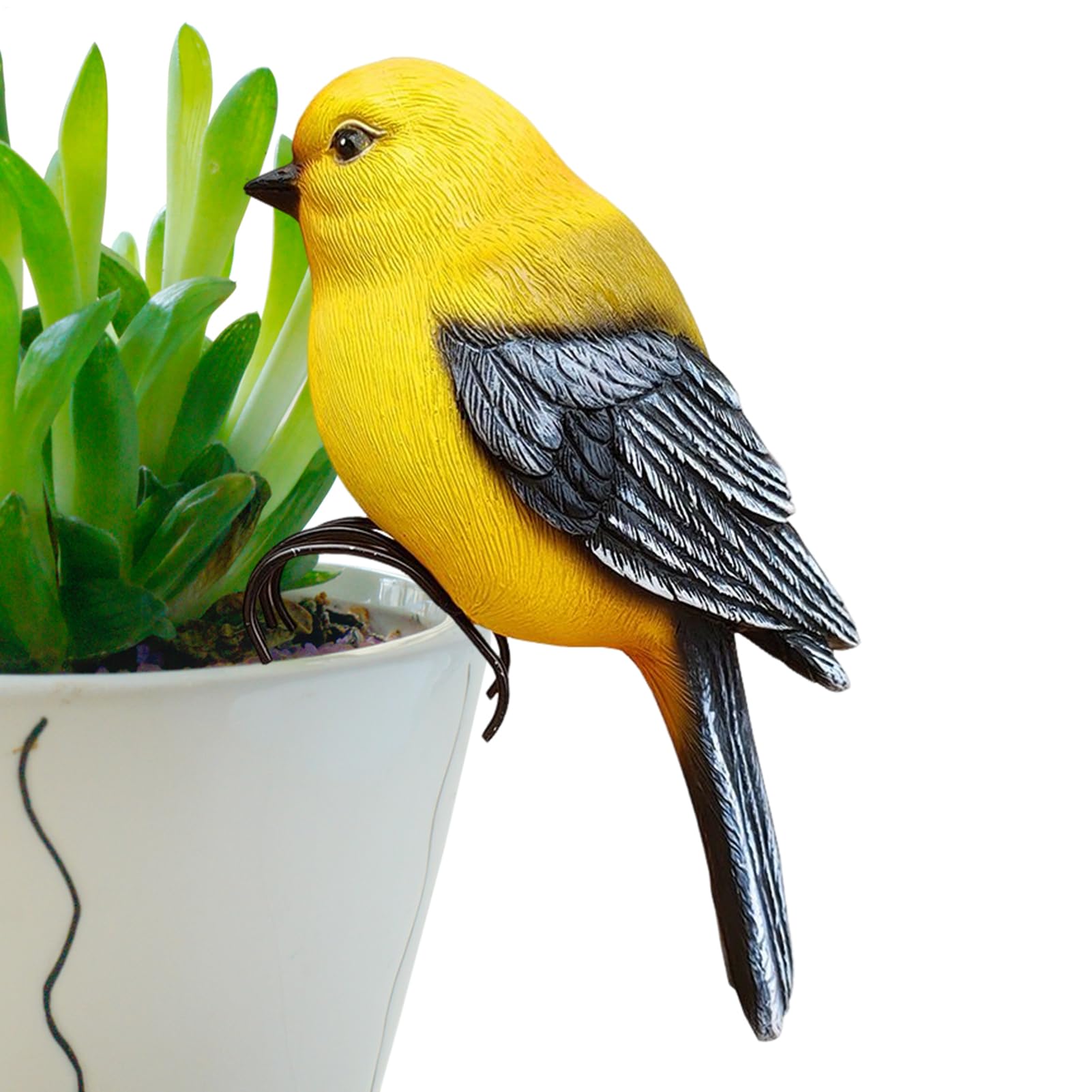 Statues d'oiseaux de jardin en résine durable aux détails sculptés réalistes