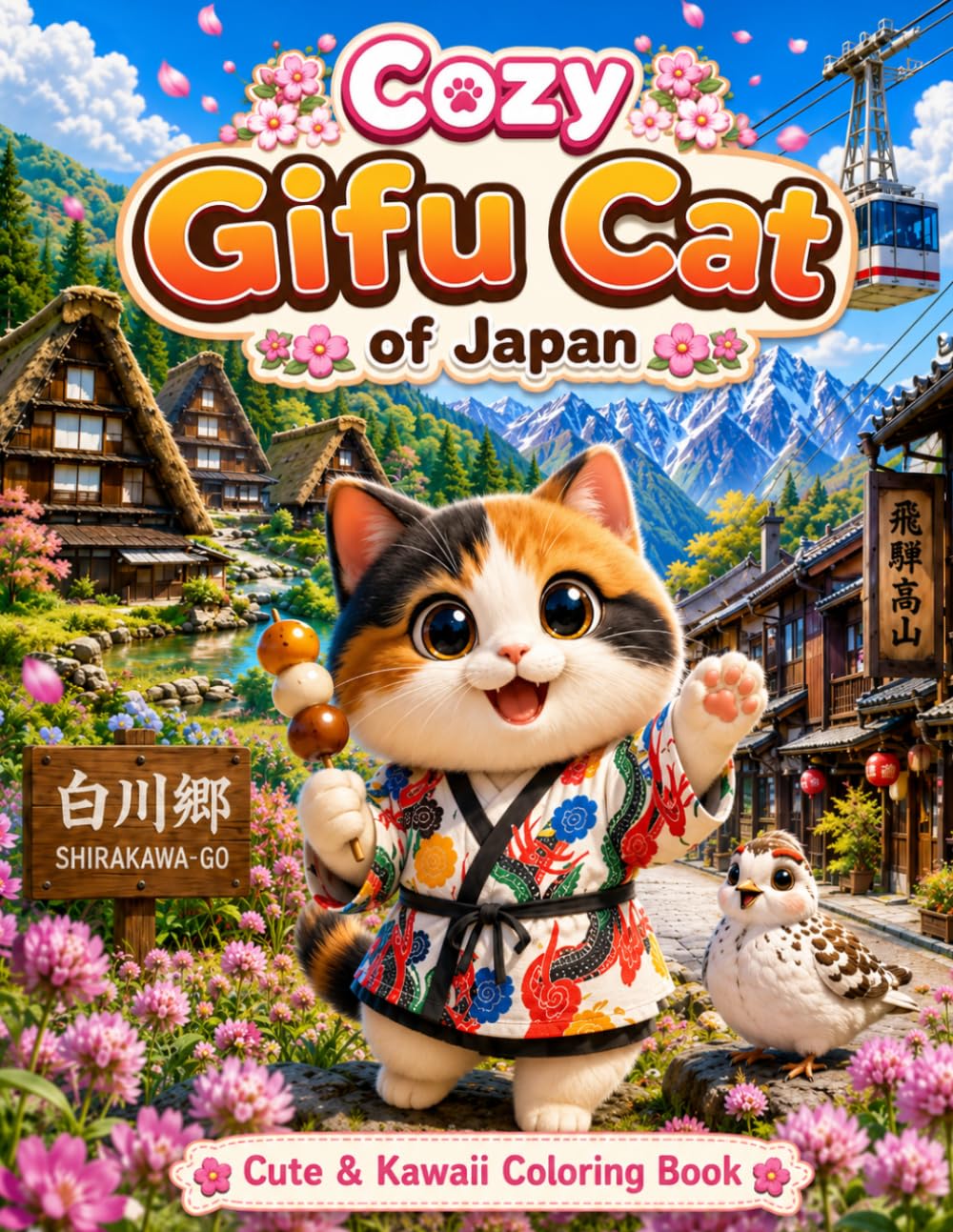 Cozy Gifu Cat of Japan: Cute & Kawaii Coloring Book (Cozy Cat of Japan)