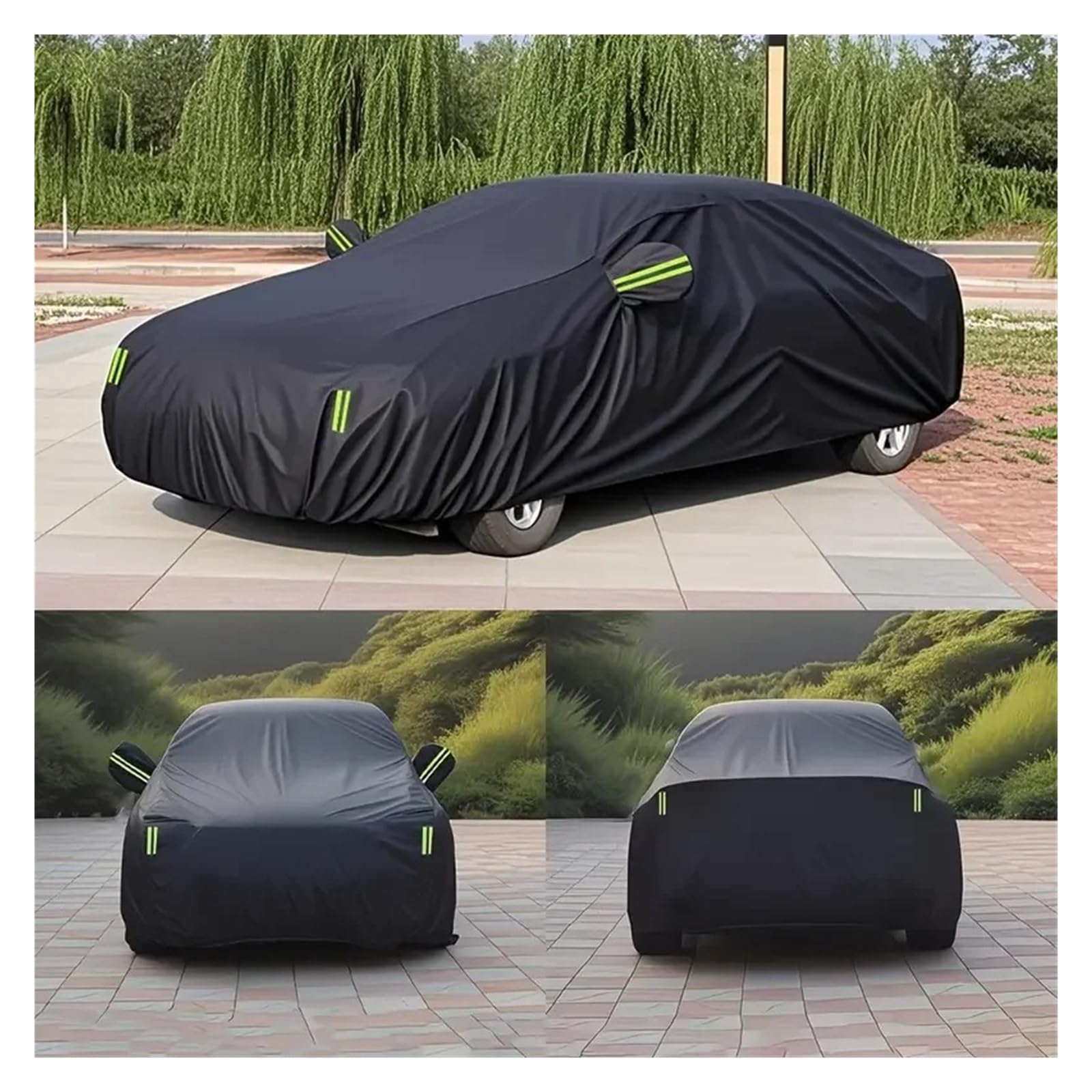 Telo Per Auto Telo Copriauto Antigraffio Nero - Protezione Completa Antipolvere E Resistente Al Sole Per Vari Modelli Parcheggio All'aperto Telo Copriauto Impermeabile(Sedan-XXL)