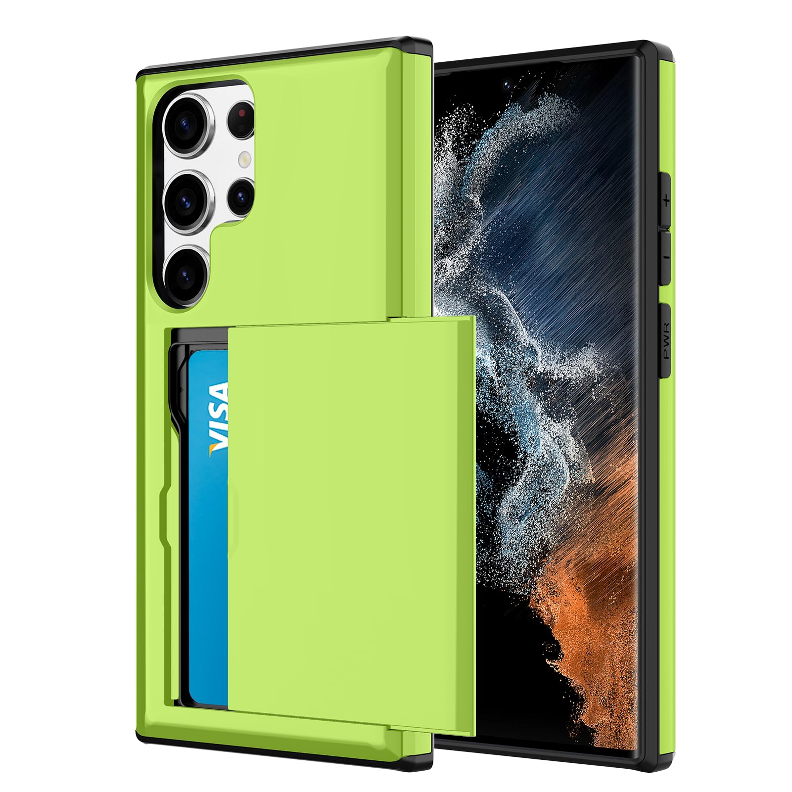 Marphe Wallet Case for Samsung Galaxy S22 Ultra with 2 Card Holder Credit Slot Shockproof Cover Hybrid Heavy Duty Protection Armor Phone Case