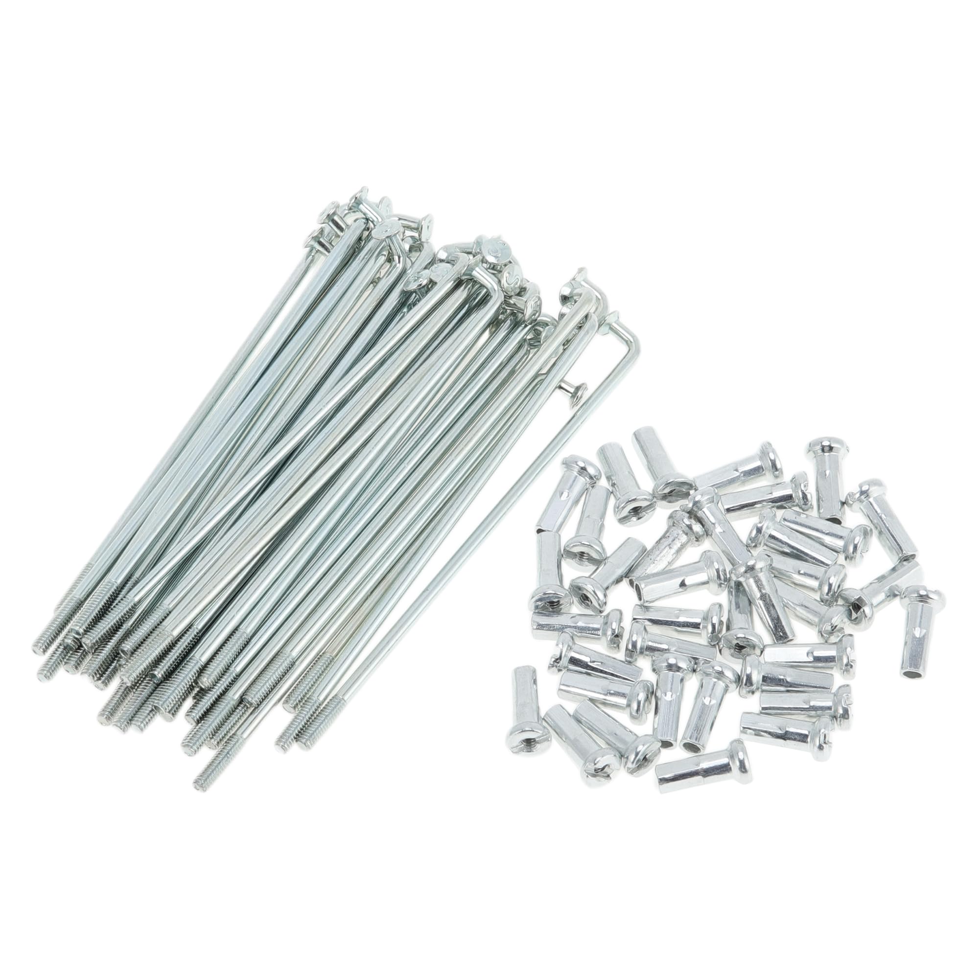 A ABSOPRO 36 Set 14G Bicycle Spokes 72mm Bike Wheel Spokes Galvanized Carbon Steel Silver Tone