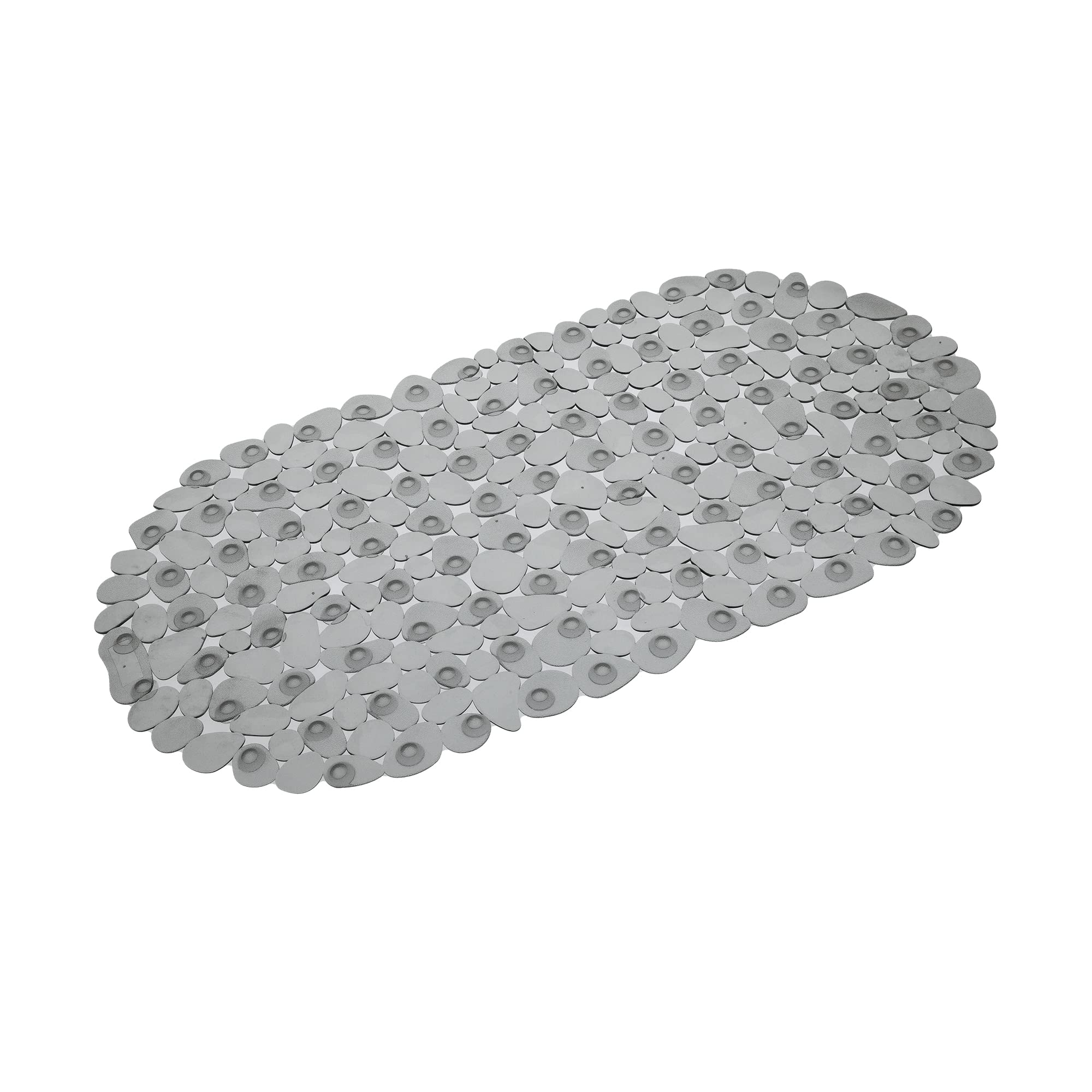 Blue Canyon Pebble Nonslip PVC Bath Mats, Quick Dry Bath Rug with Suction Pads & Drain Holes, Mildew Resistant Vinyl Bathroom Accessory, Durable Bath Rug Runner 69 x 36 cm – Clear