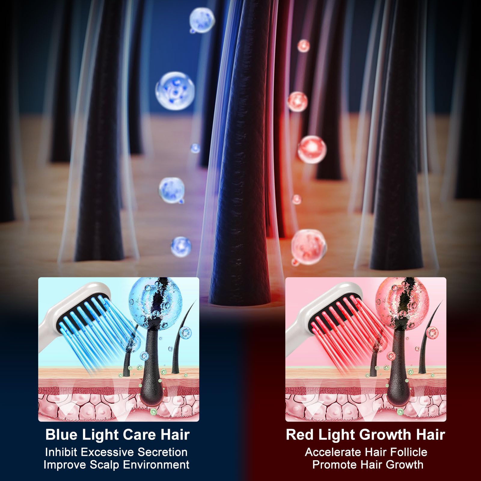 Red Light Hair Brush for Hair Care, Laser Therapy Hair Growth Comb