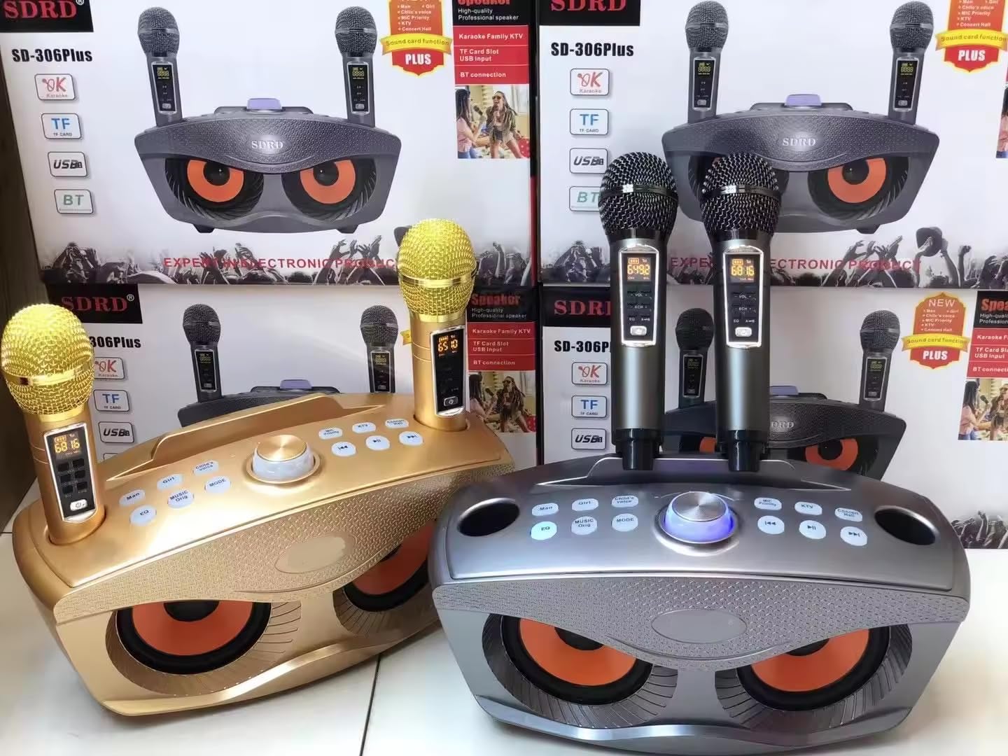 Macchina per karaoke portatile per adulti/bambini, senza fili, con altoparlante Bluetooth con 2 microfoni, sistema KTV per la famiglia, 30 W, ad alta potenza, doppio microfono, per feste, eventi