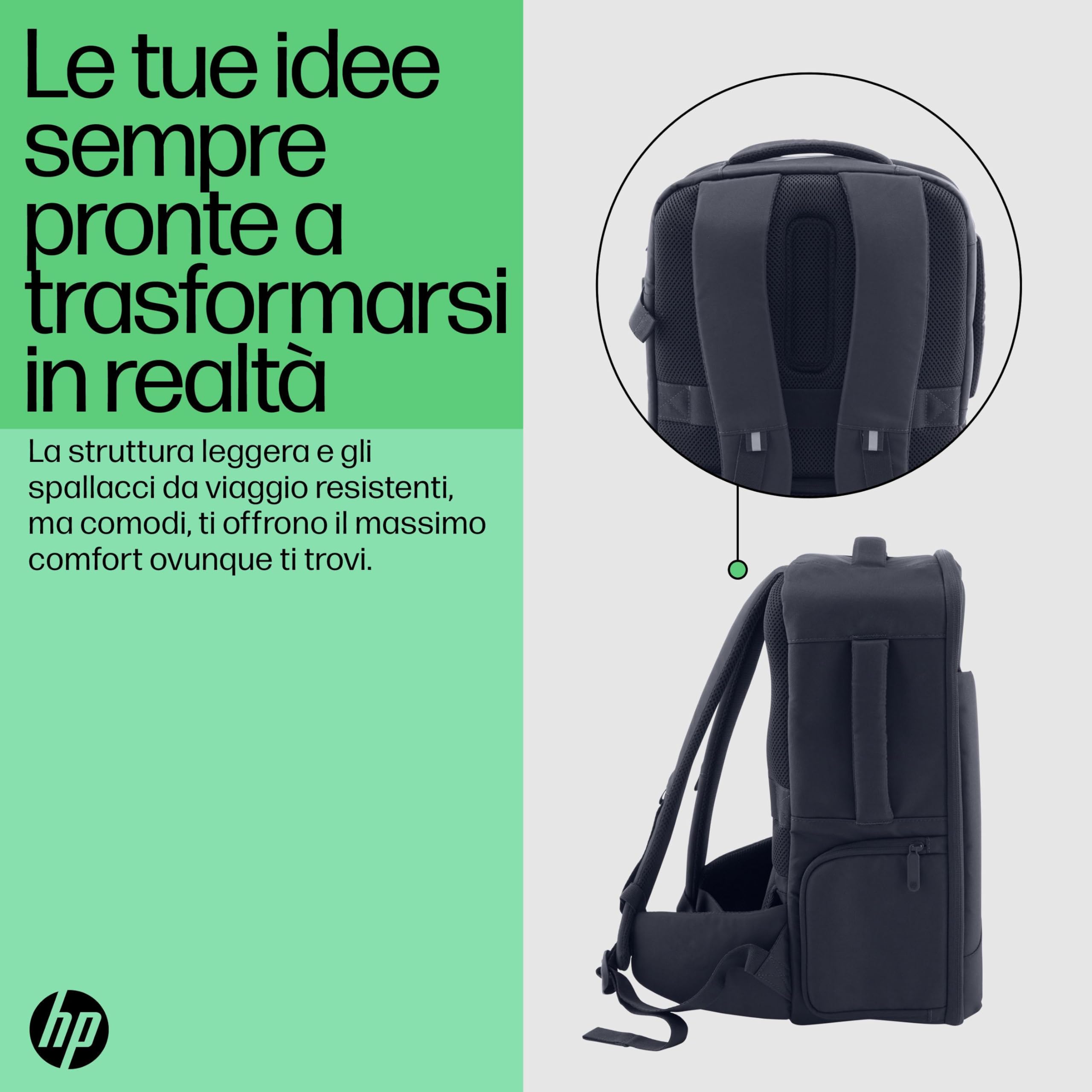 HP Creator, Zaino per Notebook 16,1” per Computer e Tablet, Tasche e Divisori Interni Imbottiti, Cover impermeabile, Tasca con Blocco RFID, Realizzato con Materiale Riciclato, Blu scuro