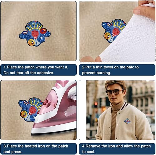 Miniatura 5 de Obokata Parches bordados de hierro parche de alienígena OVNI I Believe vibrante para coser accesorios de bricolaje para chalecos chaquetas ropa