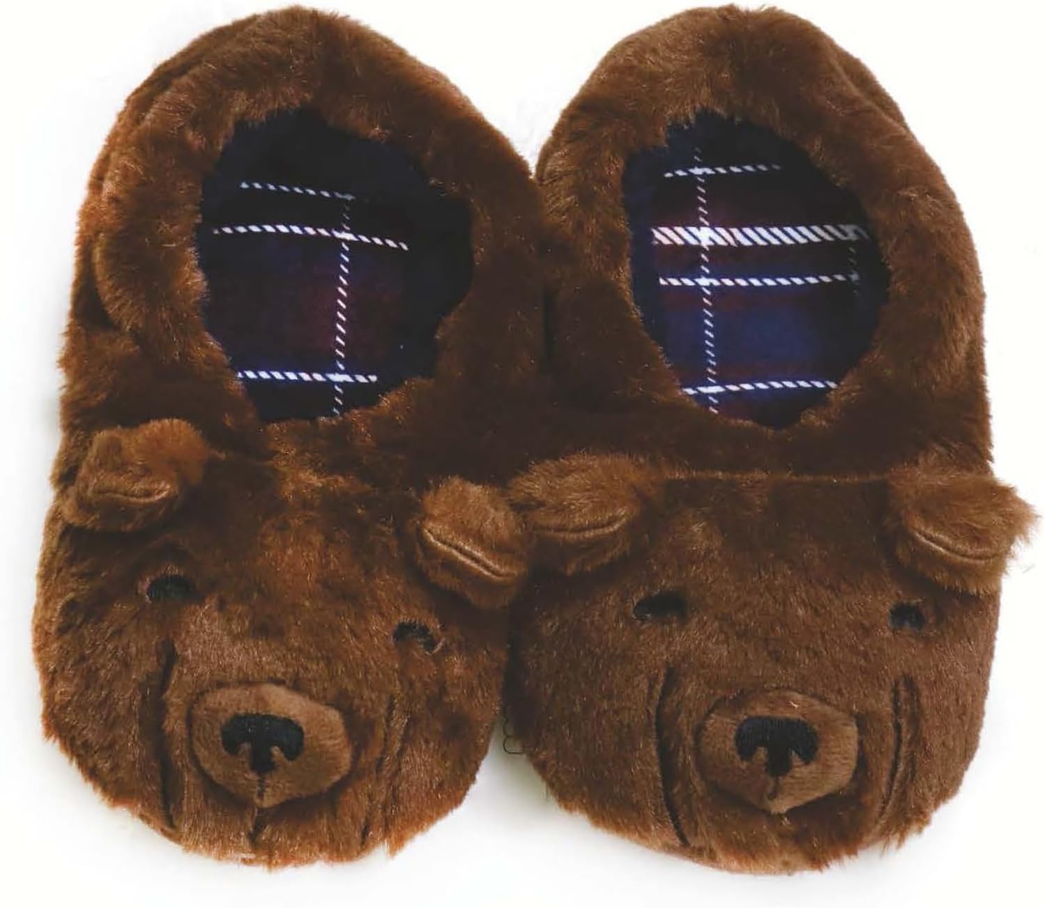 VI-FA Accessories Girl's Plush Footlet Socks Slippers,Brown,9.5/12.5