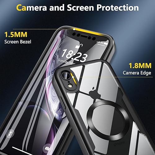 Miniatura 3 de BESINPO Funda magnética a prueba de golpes con protector de pantalla integrado, protección de cuerpo completo de grado militar, compatible con