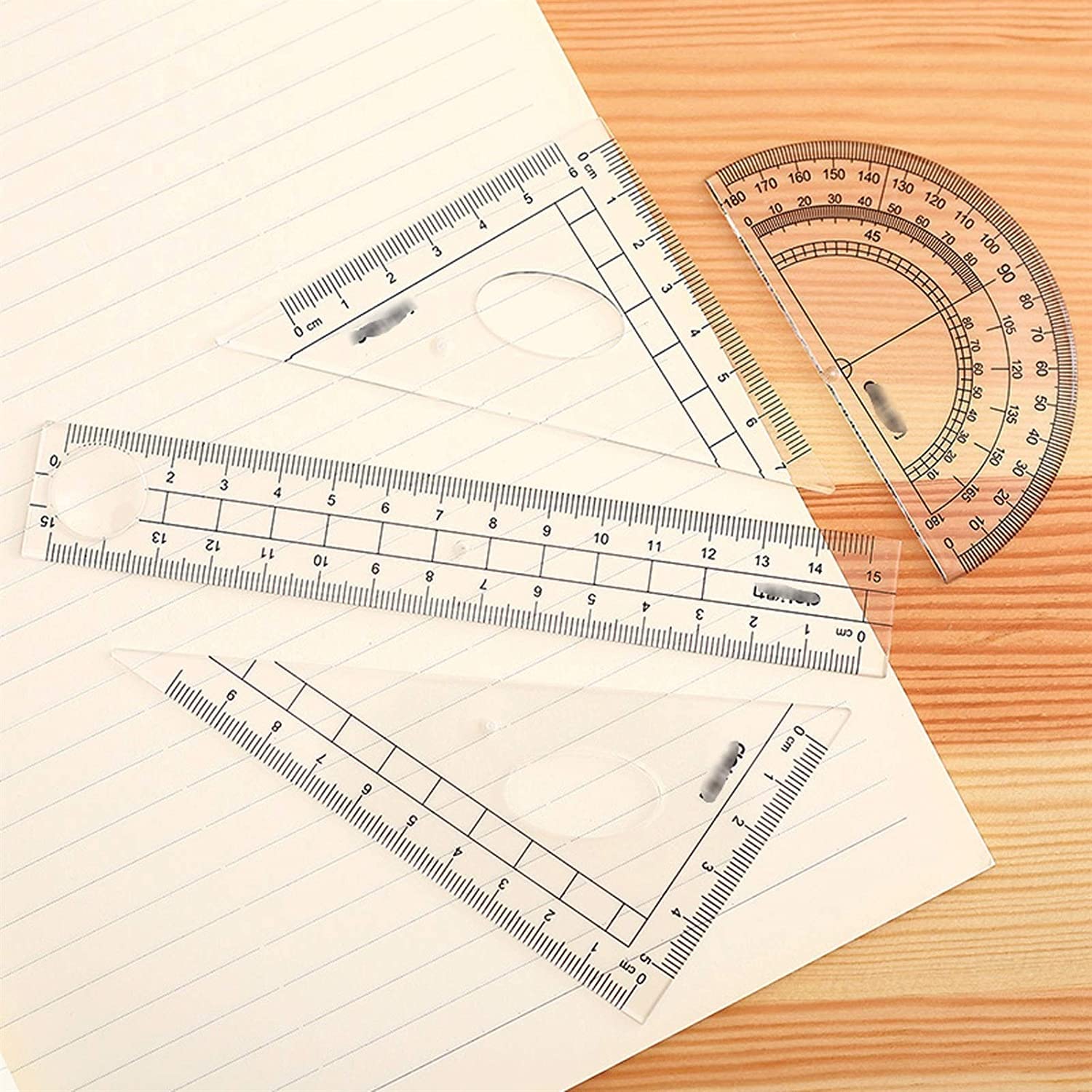 AKAZI Kompass-Set Zeichenkompass-Set Test-Geometrie-Set, Zeichen-Briefpapier-Set für Studenten, zum Zeichnen, Schule, Holzbearbeitung 8-teiliges Set Geometrie-Set