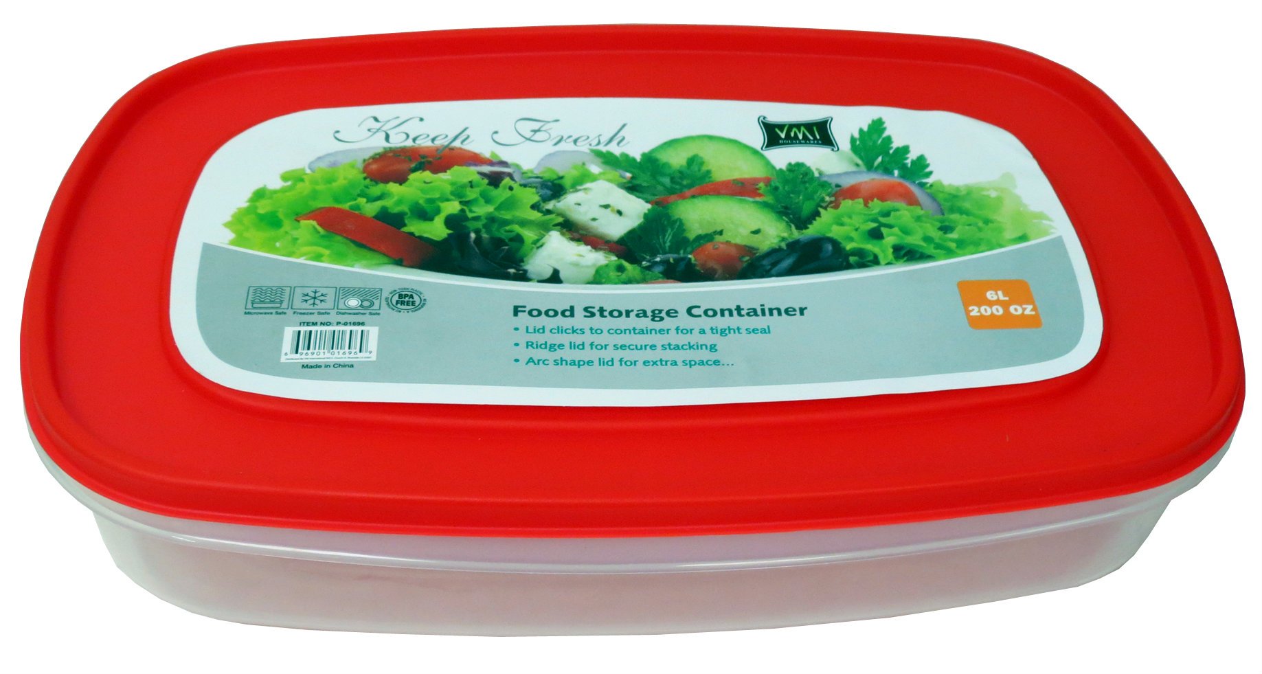 VMI HousewaresRectangle Food Storage, 200-Ounce, Assorted