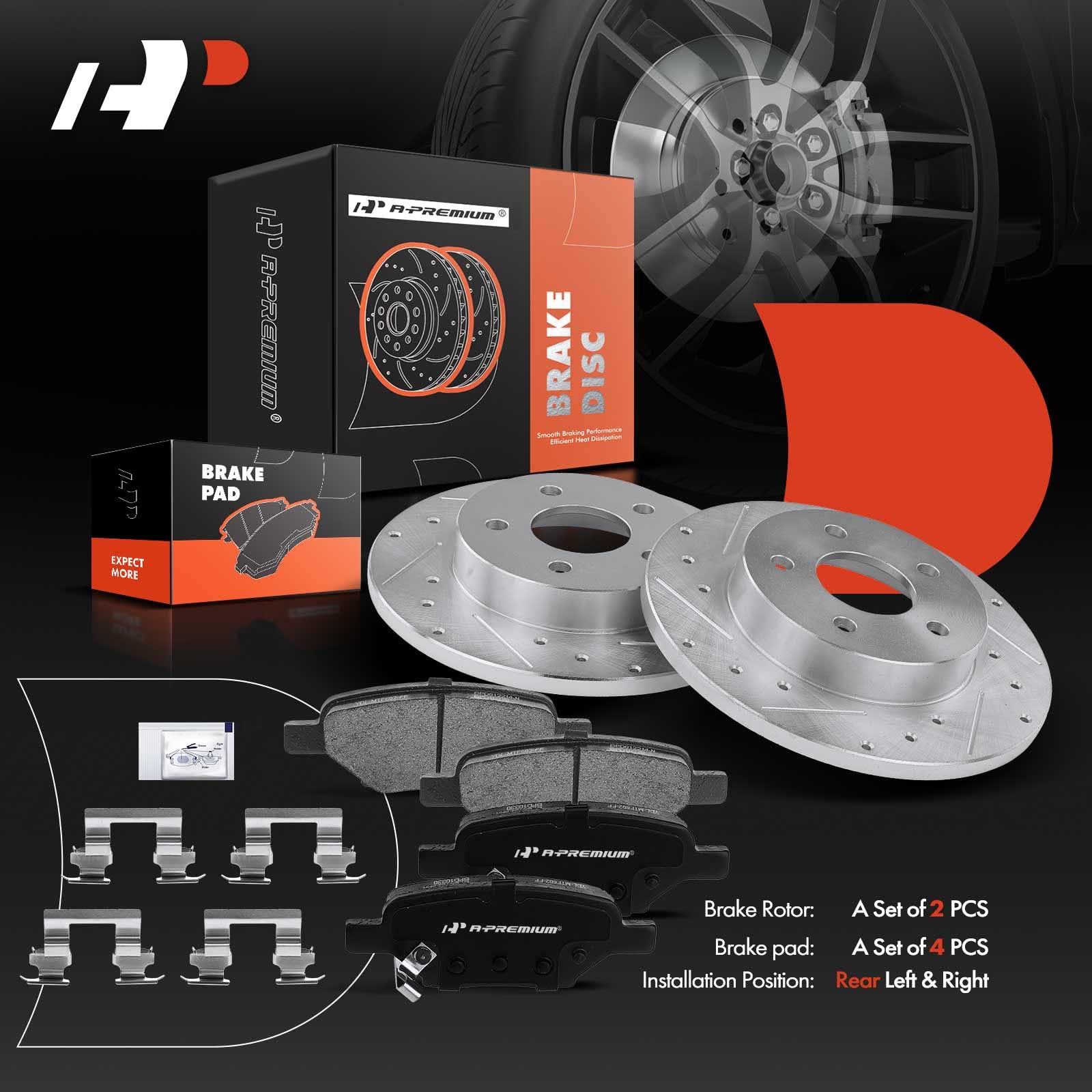 Rear Drilled Slotted Disc Rotors Brake Pads For Chevy Cobalt - Foto 7