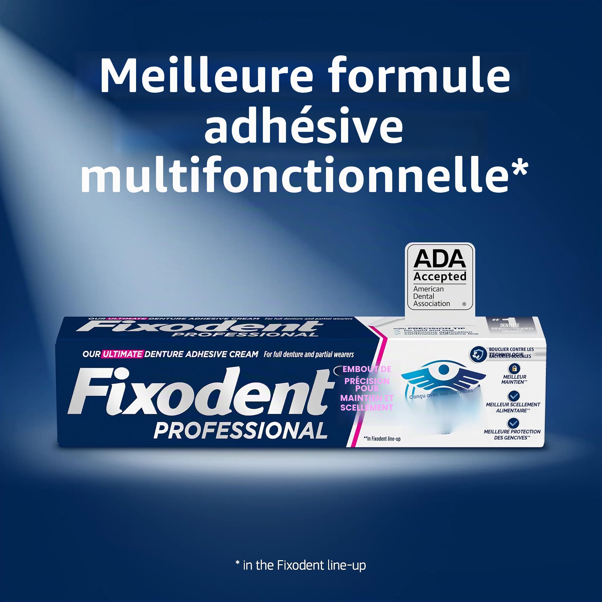 Fixodent Professional Ultimate Lot de 3 crèmes adhésives pour prothèses dentaires complètes et partielles, 51 g