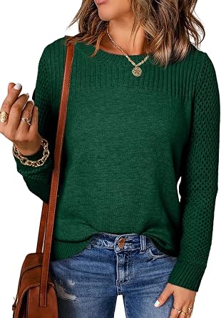 EVALESS Womens Sweaters 2026 Trendy Fall Winter Dressy Casual Knit Pullover