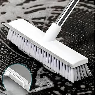 2 in 1 Bathroom Cleaning Brush with Wiper and Long Alloy Steel Handle White Scrubbing Tiles and Floor2 in 1Power Strip Holder with Cable Ties & Clips | Black