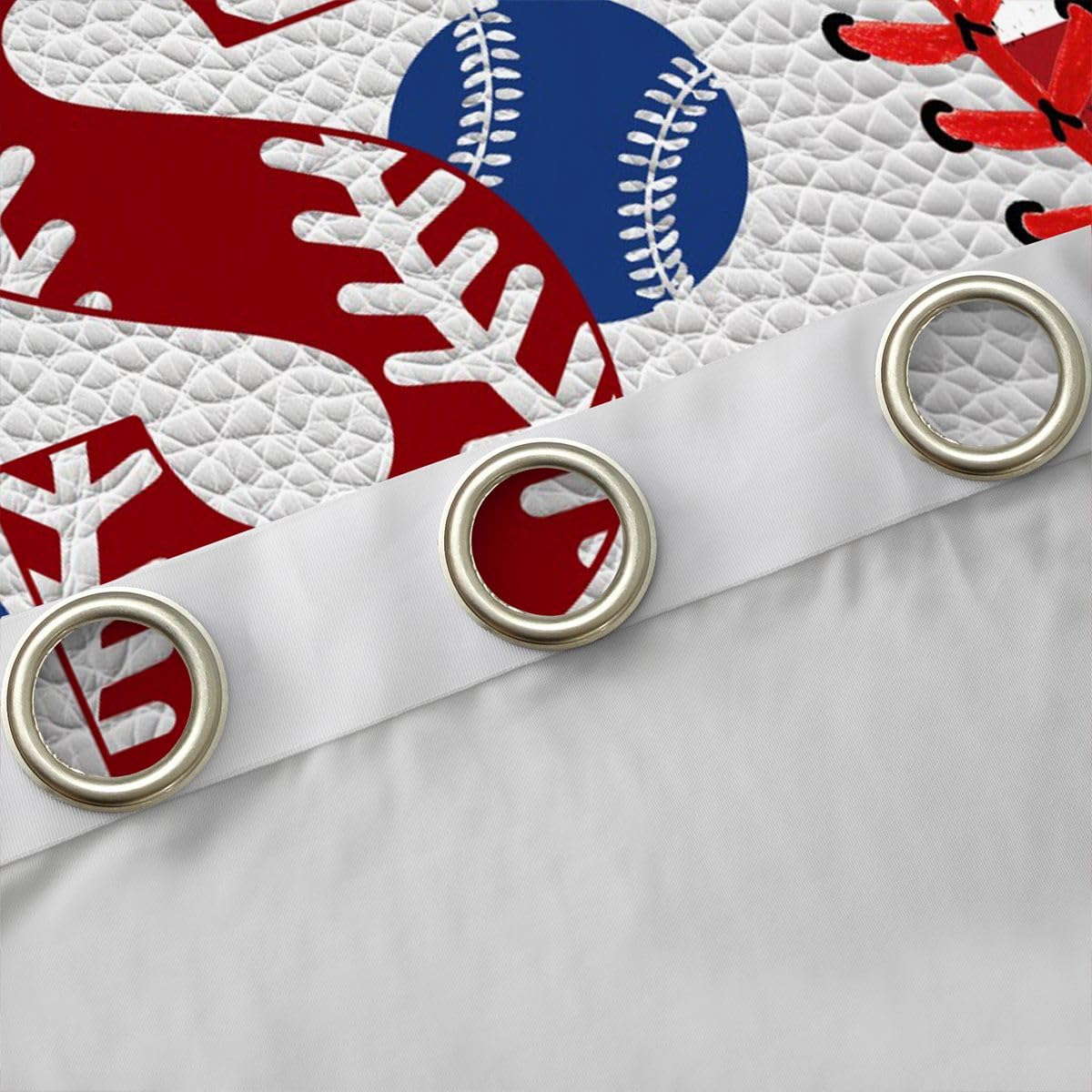 Loussiesd Trattamenti per finestre da baseball, 2 pannelli W52*L90