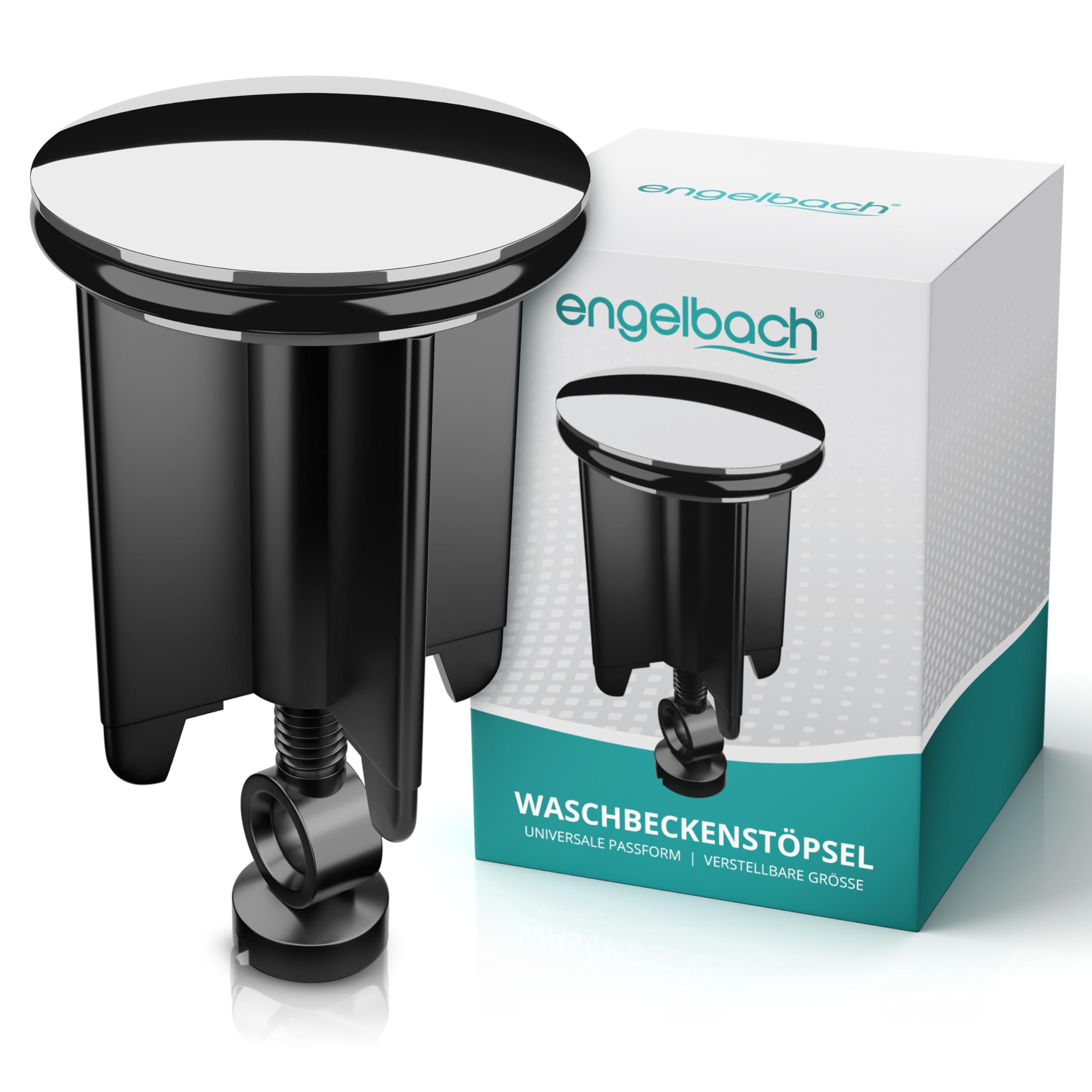 Engelbach® Waschbeckenstöpsel 40mm Universal - wackelfrei, rostfrei & langlebig - Abflussstopfen, Stöpsel für Waschbecken & Bidets mit höhenverstellbarer Schraube