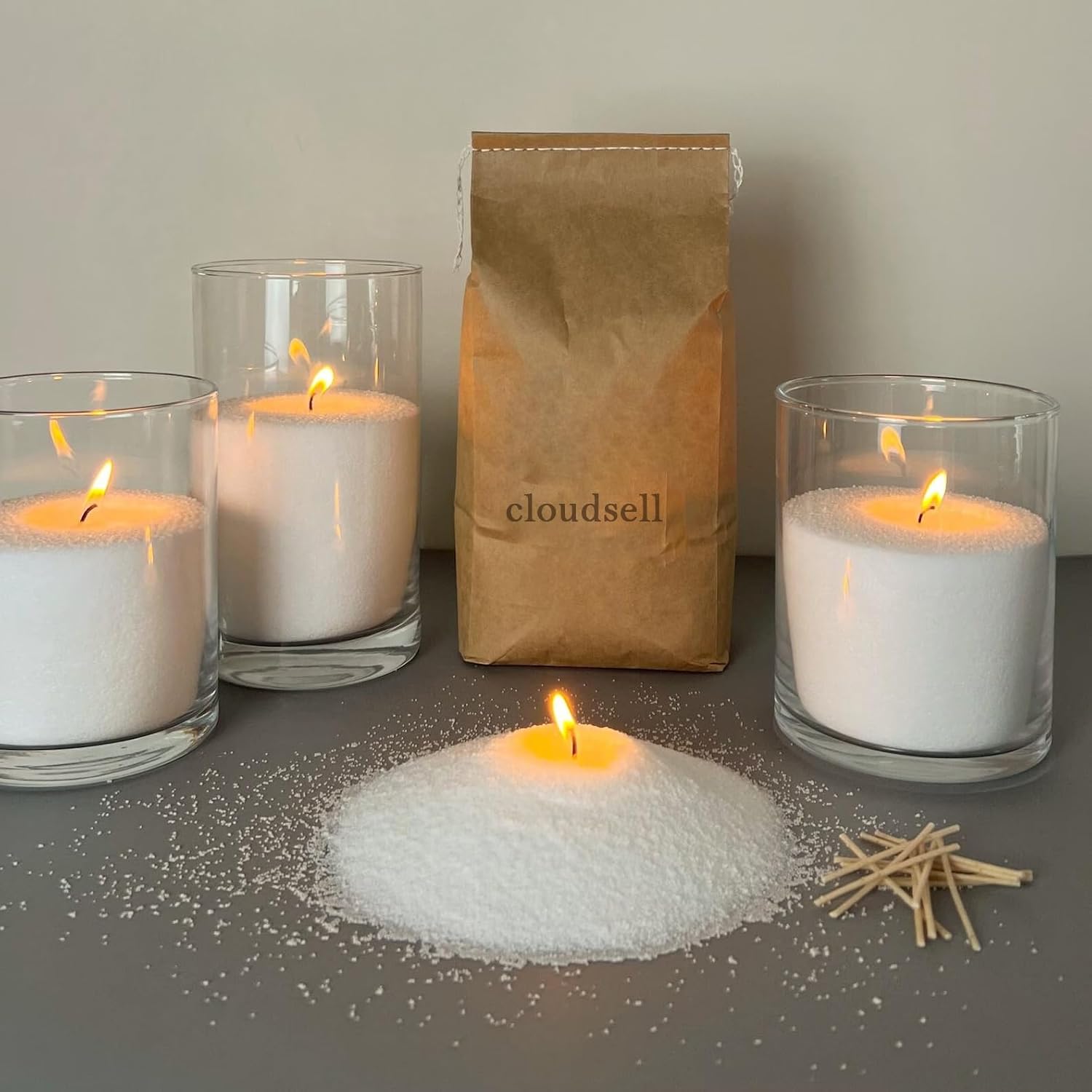 Diablos Customized Powder Candle Making Kit, 300GM Wax with 30 Wicks Refillable Beaded Wax Sand DIY Pearled Candle All Natural Reusable Candle Making Kit Self Extinguish Candle for Home Decor