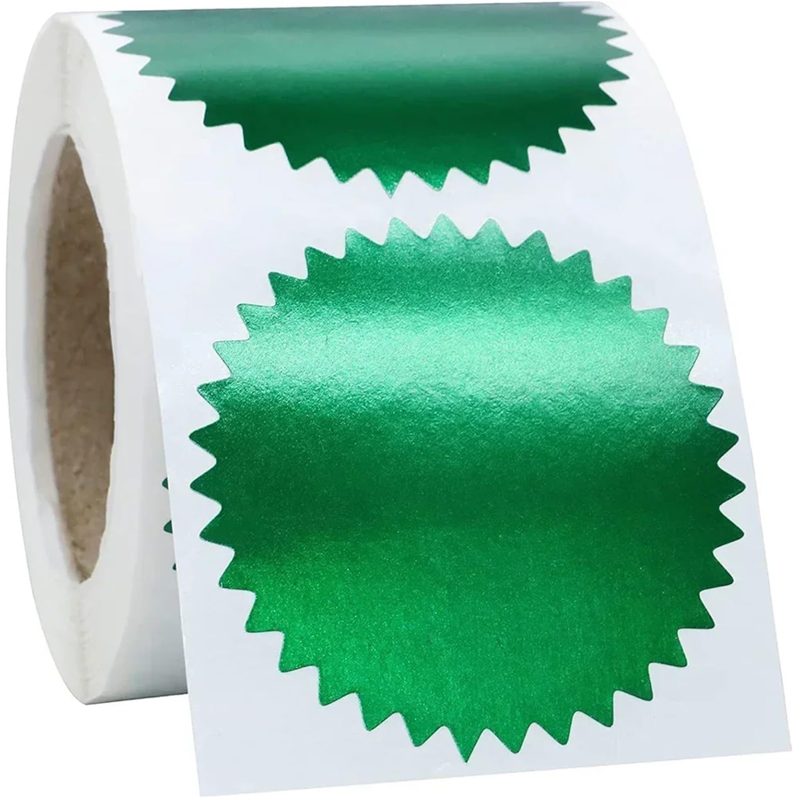 sigillo di confezione adesivo, Adesivi con timbro in rilievo rotondo multicolore da 5 cm, confezione 500(Green)