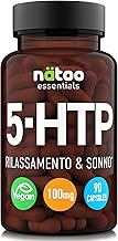 Nätoo 5 HTP Supplement 90 Cps | 100mg of 5htp for Cps | Griffonia Extract Forerunner of Serotonin | Regulates Sleep Cycles, Promotes Relaxation and a Normal Mood Tone | Vegan