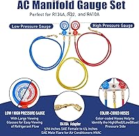 Vista 3 de BACOENG Juego de bomba de vacío de CA de 3.6CFM y medidor – Kit de bomba de vacío mini split doméstico para refrigerantes R410A – con adaptador mini