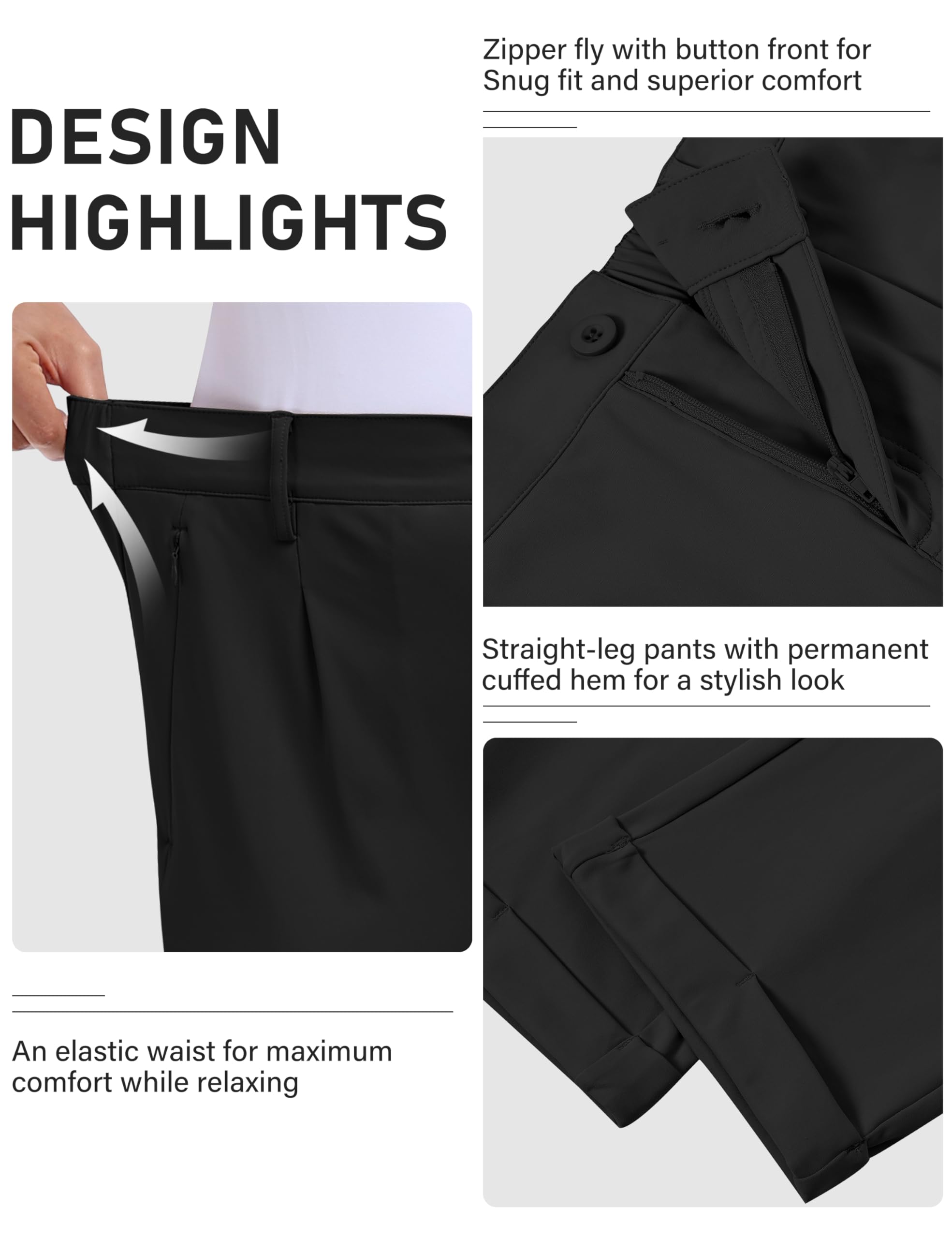 MoFiz Pantalones de Golf para Mujer Elegante Oficina Trabajo Pants con Bolsillos for Casual Viaje