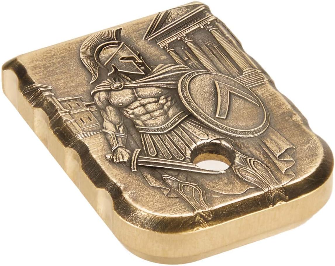 NDZ Performance 3D Engraved Brass Magazine Floor Plate for Glock Gen 1-5 Models 17 19 26 45 – Weighted CNC Base Pad – Fits 9MM and .40, Standard and Extra Thick Sizes - Made in The USA