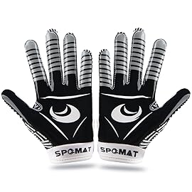 SPOMAT Youth Football Gloves Kids Silicone Grip Receiver Gloves with Super Stick Ability for Best Game Experience, Swallow Tail XS/S