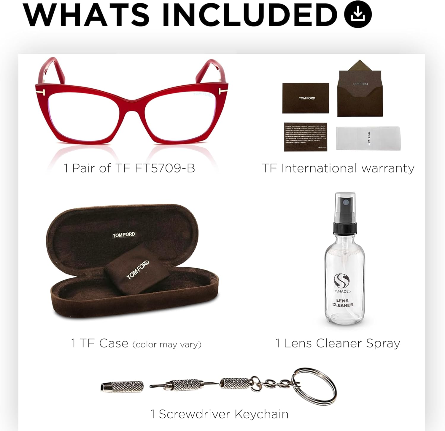 Tom Ford FT5709-B Cat Shape Eyeglass Frame With Luxury Eyewear Kit - Image 3