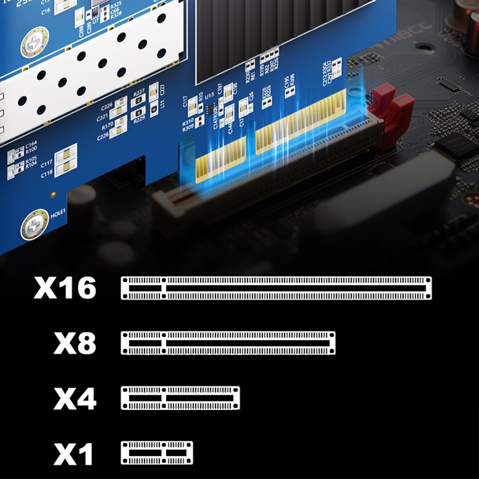 Tarjeta de Red de Fibra óptica PCIe3.0 10G para edición de vídeo