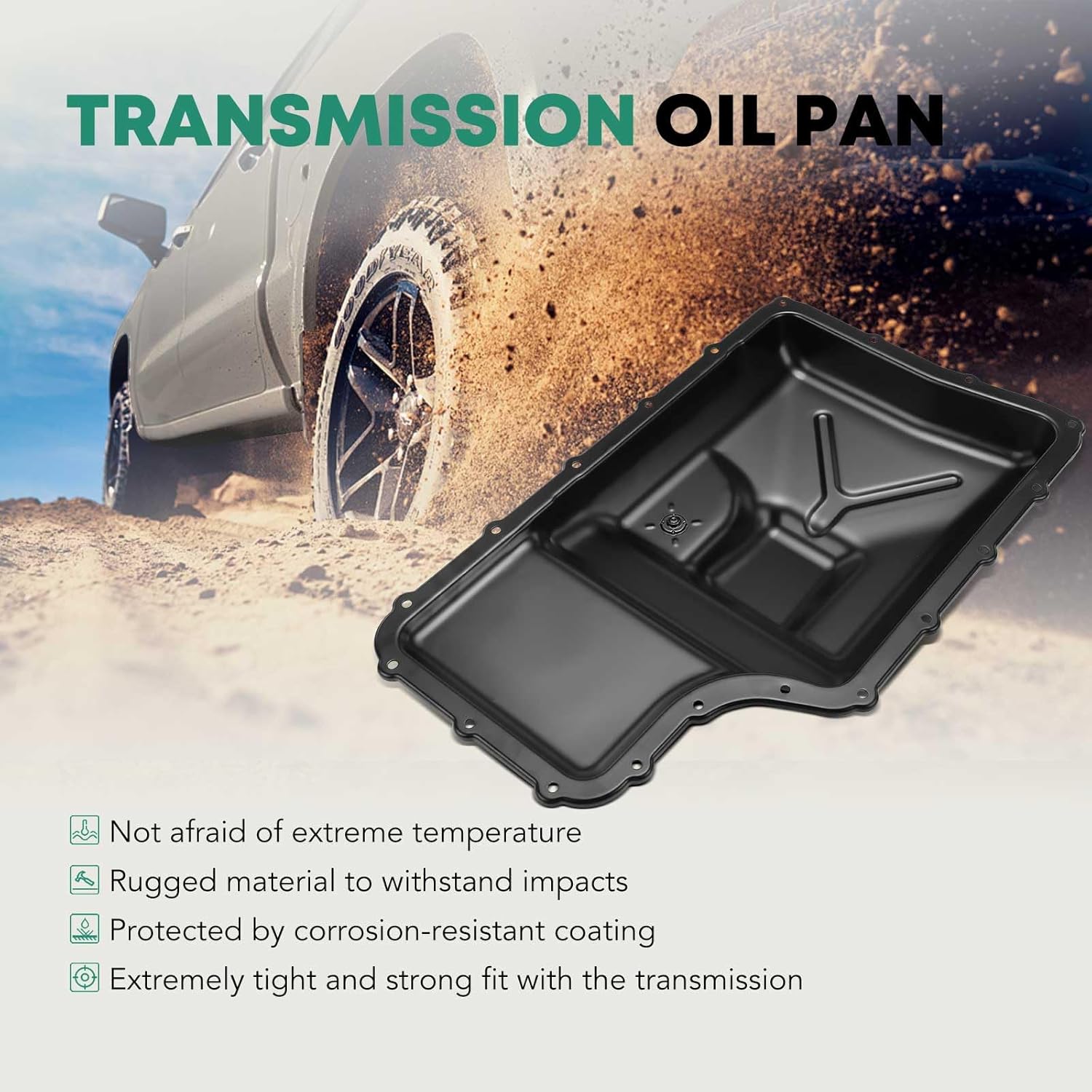 YHTAUTO Transmission Oil Pan with Drain Plug Replacement for Ford F-Series E-Series F-250 F-350 F-450 F-550 E-350 E-450 Super Duty 6R140