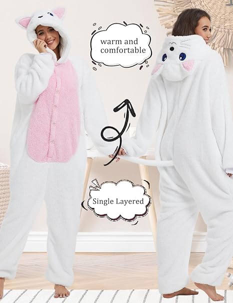 chuangminghangqi Eendelige pyjama voor dames, lang, winter, eendelig, dierenkostuum, jumpsuit dames, behaaglijke pyjama, fleece, onesie, kleding met capuchon, Braunbeer 7126, L chuangminghangqi Eendelige pyjama voor dames, lang, winter, eendelig, dierenkostuum, jumpsuit dames, behaaglijke pyjama, fleece, onesie, kleding met capuchon, Braunbeer 7126, L