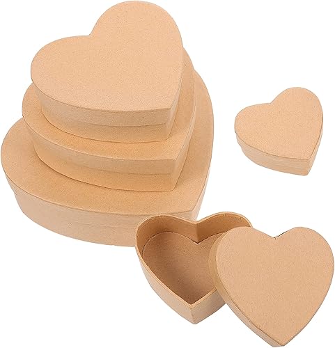 EXCEART Caja de regalo del día de San Valentín 5pcs Caja de papel Corazón Caja de embalaje de corazón de papel Caja de envase de dulces Caja de