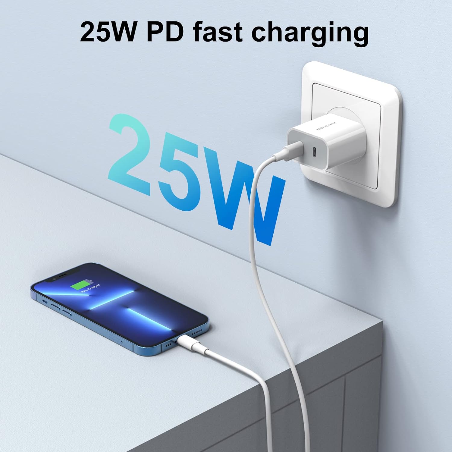 iPhone 12 13 Fast Charger, USB C Wall Charger Plug 2Pack Dual Ports 25W, PD Fast Type C Charger Compatible with Apple iPhone 13/13 mini/13 Pro/13 Pro Max/12/12 Pro/12 Pro Max/iPhone 11 Series/XR/XS/X