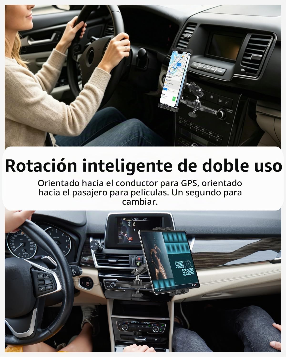 Soporte Tablet Coche CD Ranura - [Brazo de Extensión de Metal]