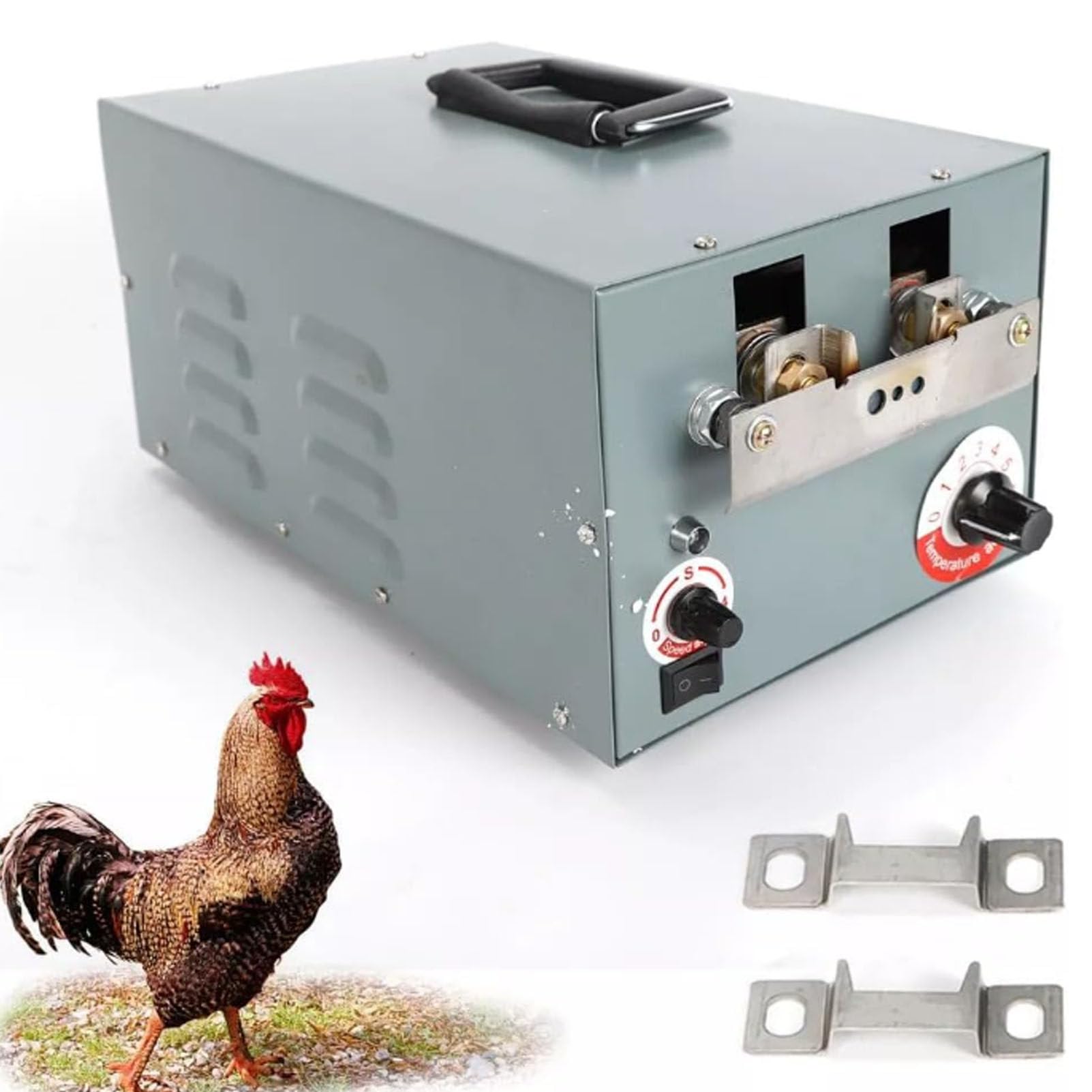 Oiyekntd Automatic Chicken Debeaking Machine, 220-250W Electric Counting Poultry Debeaking Machine Chick Beak Cutting Shears with 2 Blades for Poultry Chicken Beak Cutter Chicken